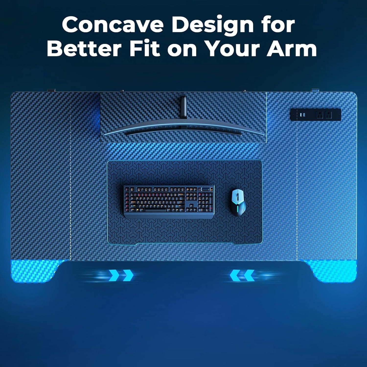 55 Inch Gaming Desk With LED Lights For Gaming Setup - Gear for Gamers