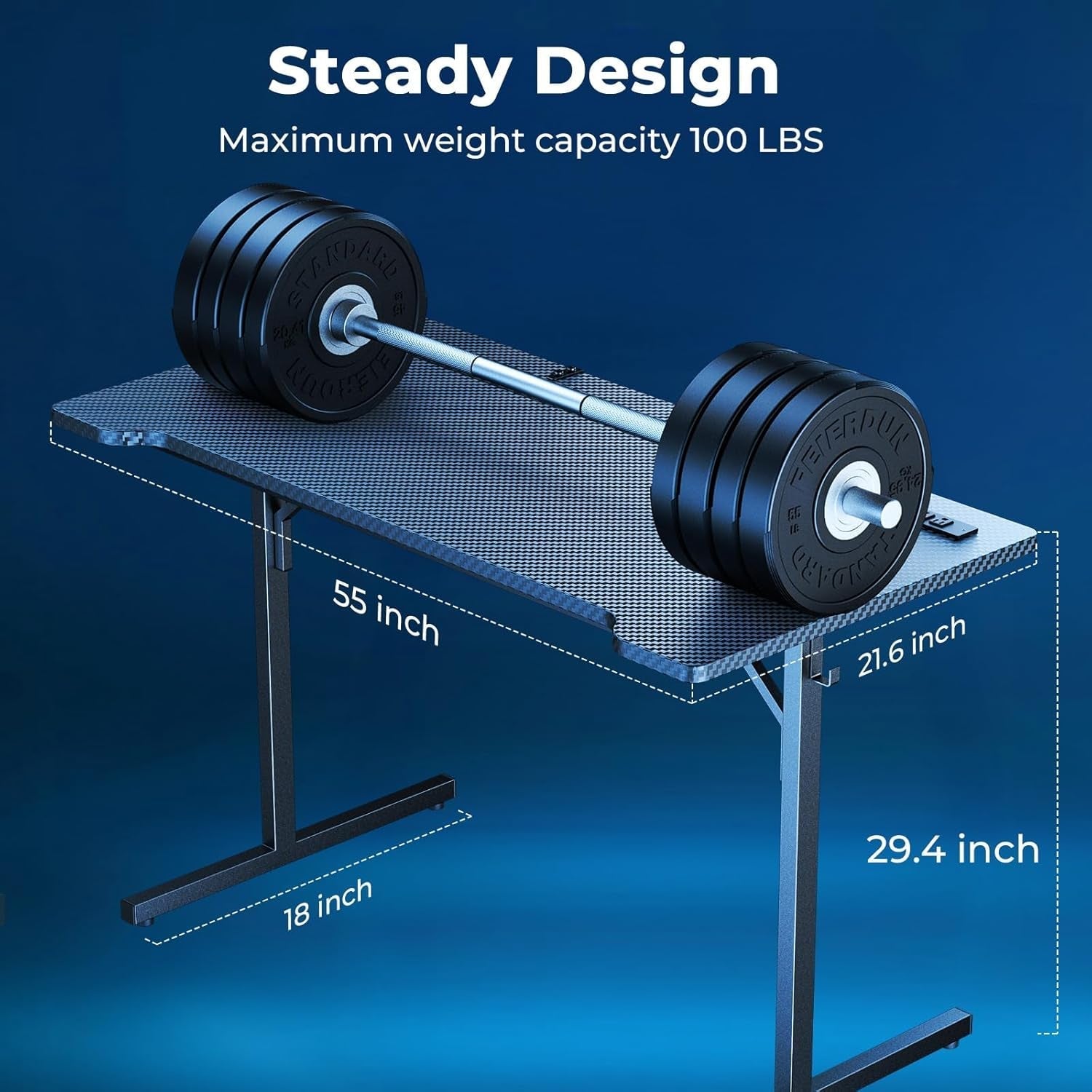 55 Inch Gaming Desk With LED Lights For Gaming Setup - Gear for Gamers