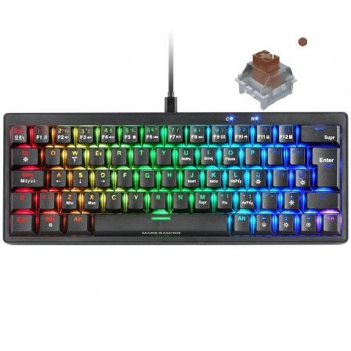 Gaming Keyboard Mars Gaming MKMINIPROBRES Black Qwerty US - Gear for Gamers