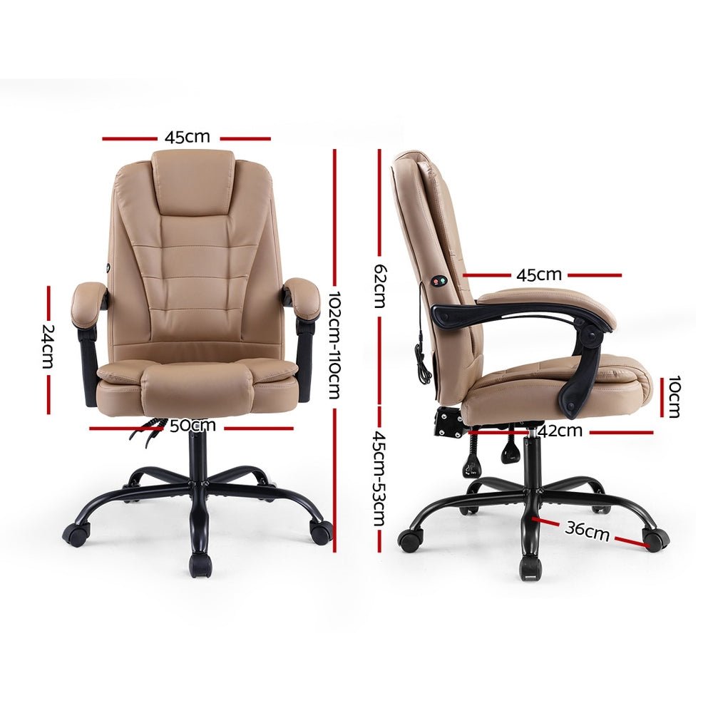 NNEDSZ Massage Office Chair PU Leather Recliner Computer Gaming Chairs Espresso - Gear for Gamers