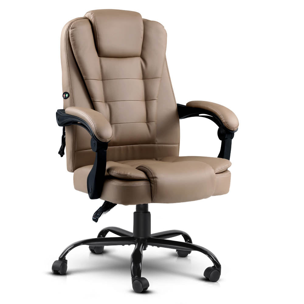 NNEDSZ Massage Office Chair PU Leather Recliner Computer Gaming Chairs Espresso - Gear for Gamers